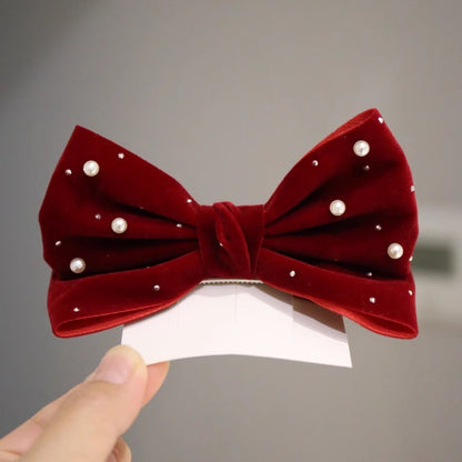 SpringSummer Kids Hair Clip With Three-Dimensional Pearl Big Bow