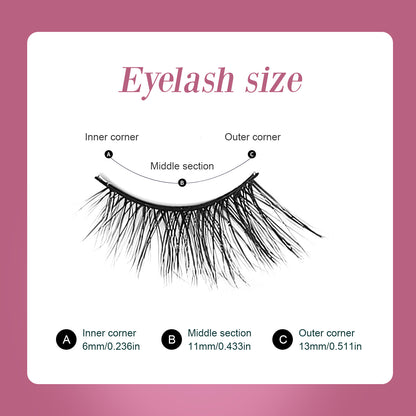 Natural Lashes Wispy Lashes Natural Look False Eyelashes Natural Flared Eyelashes False Eye Lashes Soft Fluffy Lashes 7 Pairs 6mm Gradual 13mm Cat's Eye Transparent Stem Eye Tail Elongated Half Eye Na
