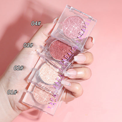 High Gloss Earth Color Broken Diamond Fine Shimmer Matt Pearl Eye Shadow Disc