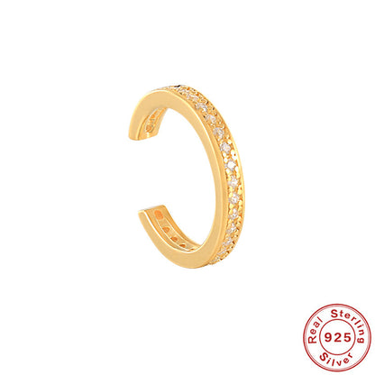 Simple And Elegant Ins Style S925 Sterling Silver C Shaped Versatile Classic Simple Ear Clip Earrings Ear Ring Ear Clip