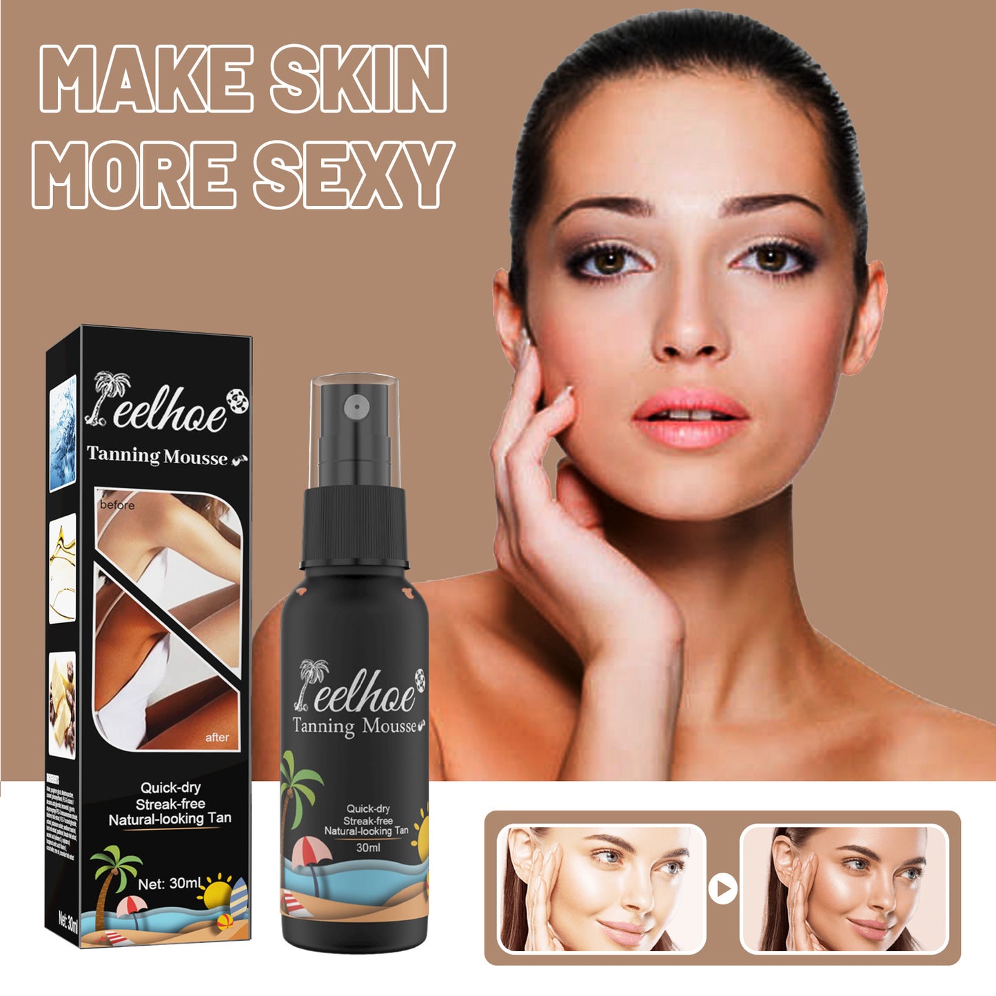Skin Beach Sun Cream Spray Sun-free Apply To Become Bronze