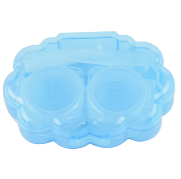 Portable contact lens case-transparent pink-1 set