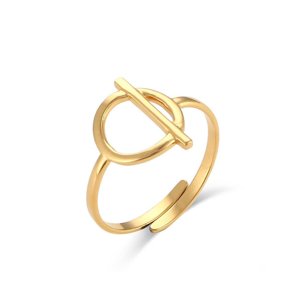 Stainless Steel Plated 18K Gold Finger Ring Jewelry For Women