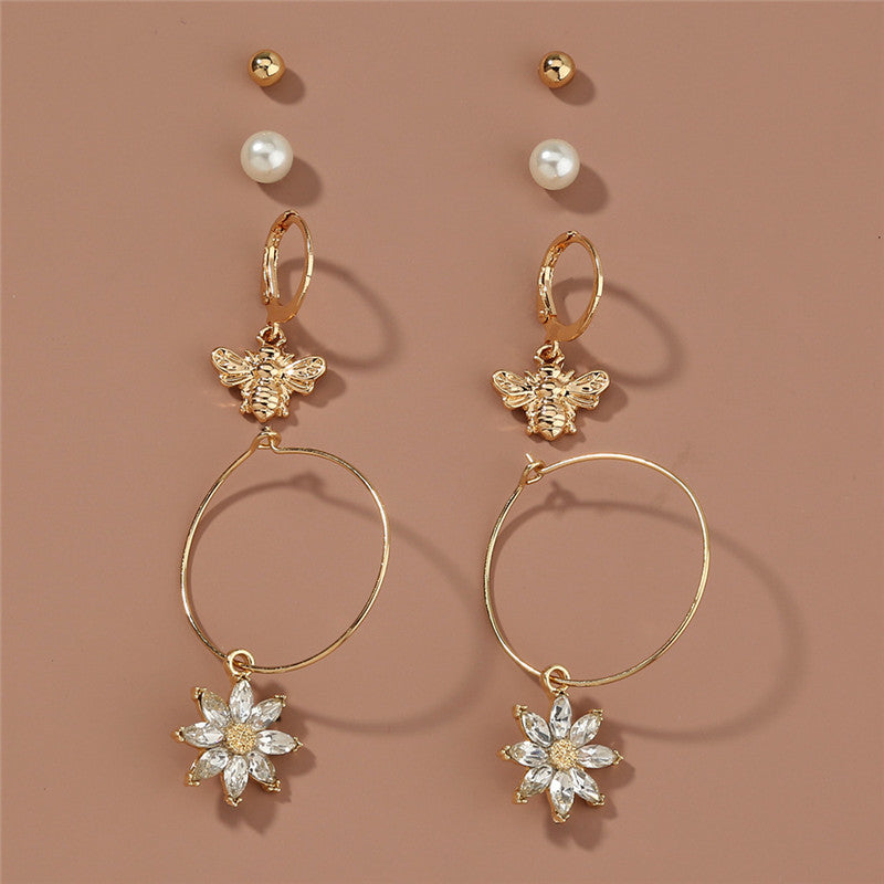 Pearl Earrings Butterfly Short Earrings