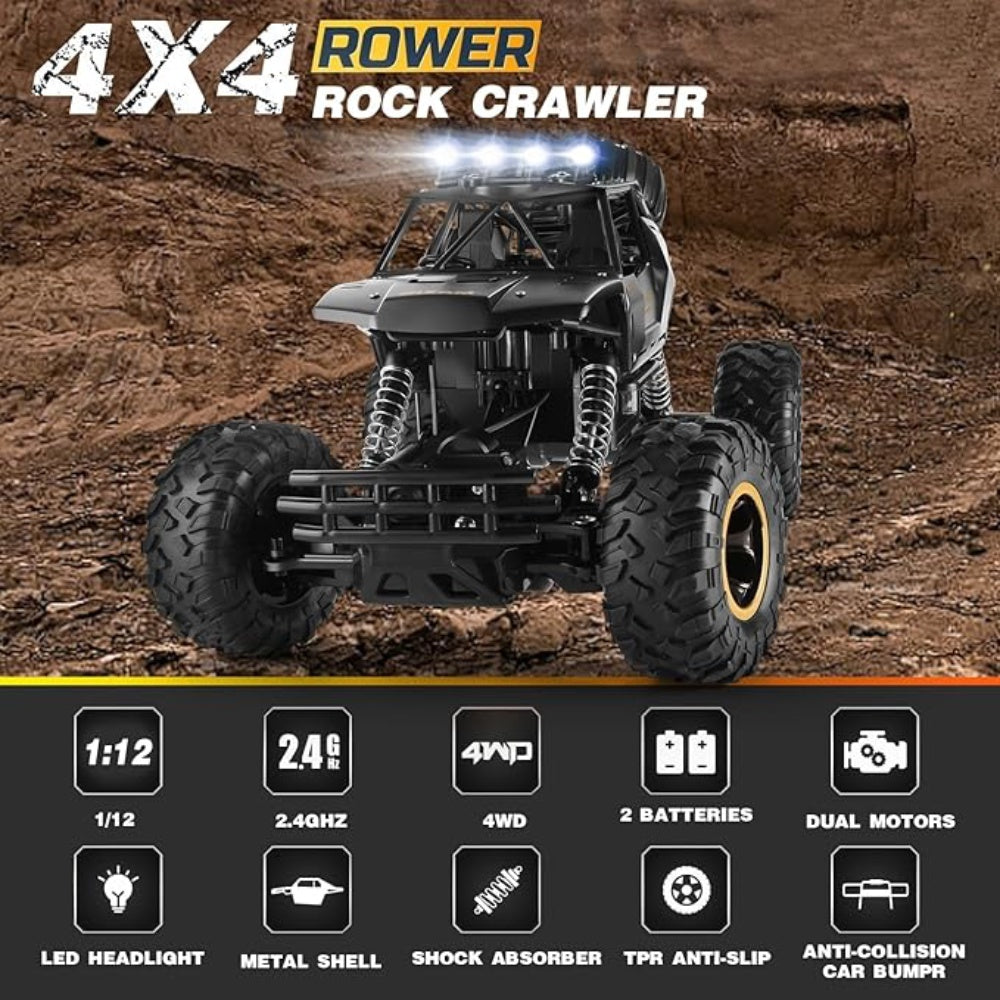 TEMU Can't Sale. UK Rc Car Rock Crawler Rechargeable Off Road Truck 4WD , Metal Shell LED Headlights Remote Control Off Road Car Truck,Logistics Is Randomly Sent By Amazon Logistics,Royal Mail