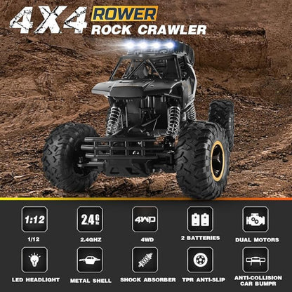 TEMU Can't Sale. UK Rc Car Rock Crawler Rechargeable Off Road Truck 4WD , Metal Shell LED Headlights Remote Control Off Road Car Truck,Logistics Is Randomly Sent By Amazon Logistics,Royal Mail