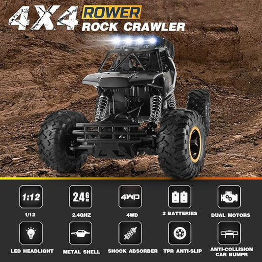 TEMU Can't Sale. UK Rc Car Rock Crawler Rechargeable Off Road Truck 4WD , Metal Shell LED Headlights Remote Control Off Road Car Truck,Logistics Is Randomly Sent By Amazon Logistics,Royal Mail