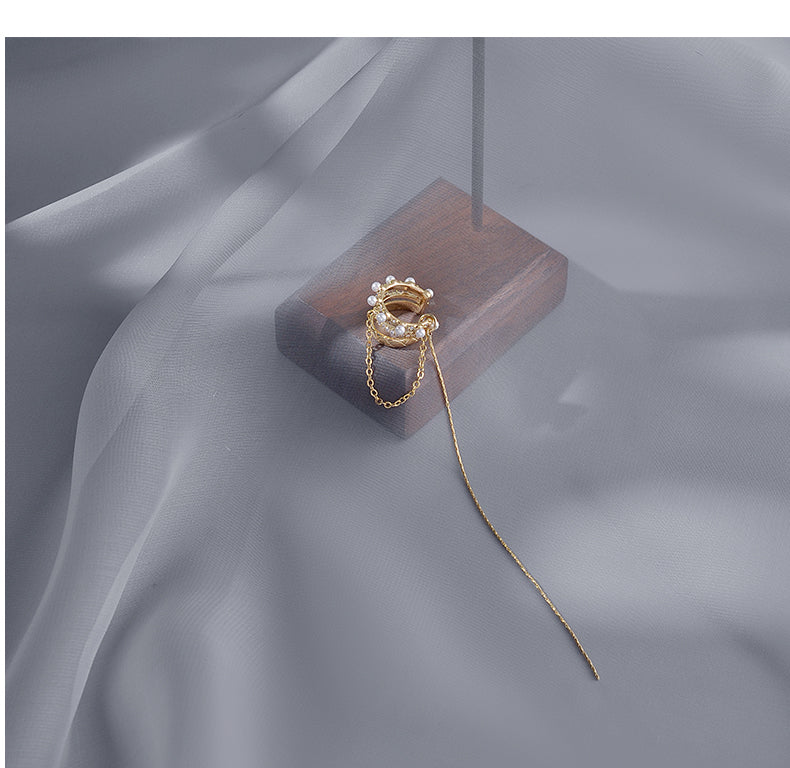 Earrings Earrings No Pierced Ear Bone Clip Meteor Pearl Tassel Ear Clip Female