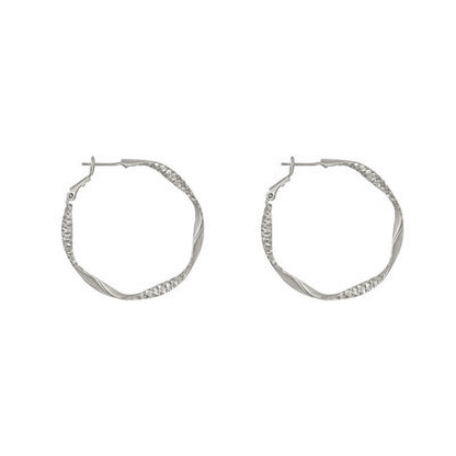 Twisted Ear Ring Metal Cold Style Textured Circle Ear Clip Fashionable Earrings
