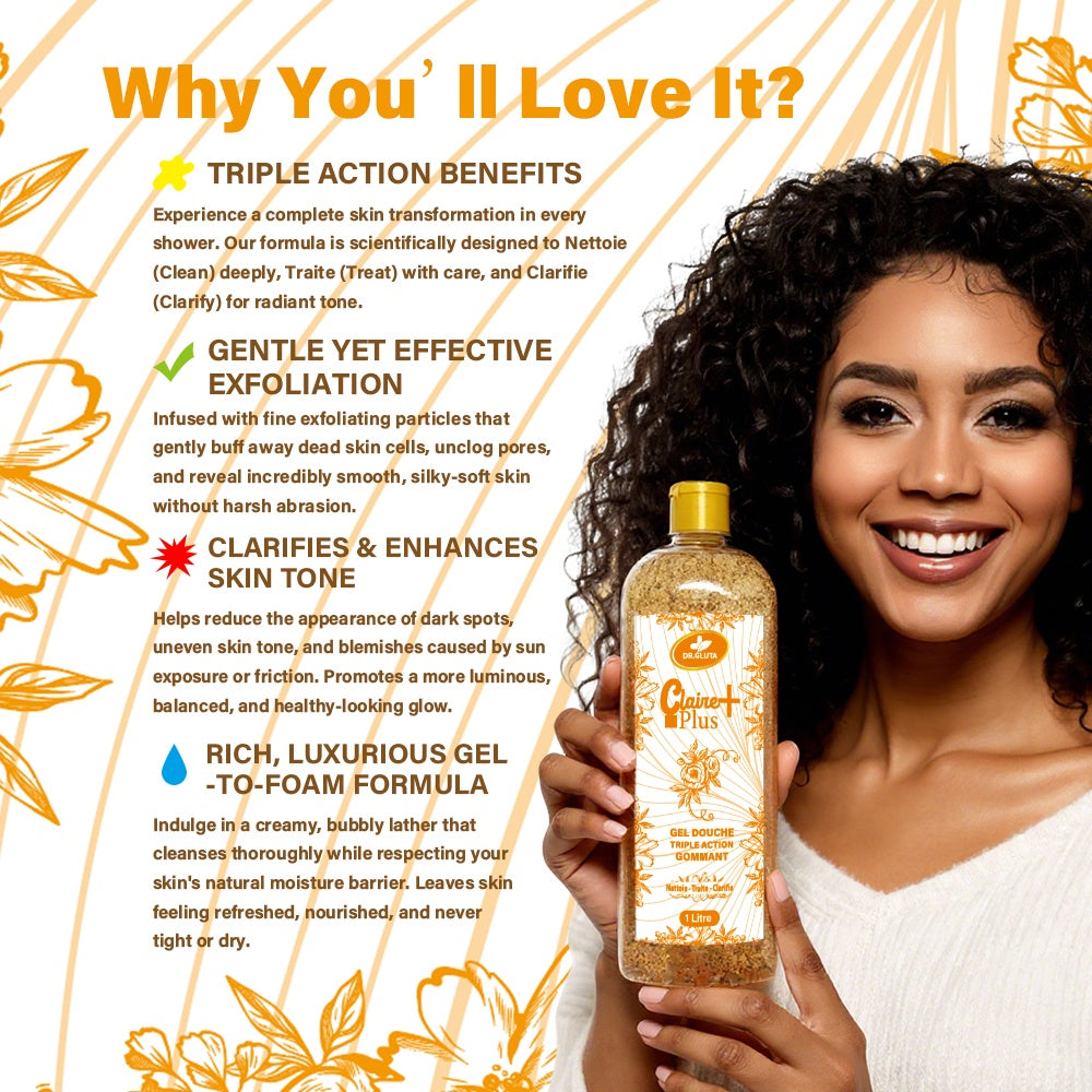 Claire Plus Shower Gel Anti-aging Lightening Body Skin Care Whitening Bath Wash
