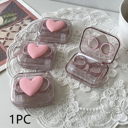 Transparent Contact Lens Case Mini And Simple One-piece Couple Box