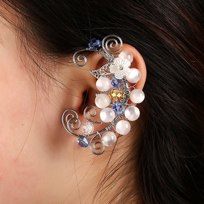 Antique Ear Clip Long Tassel Elf Earrings