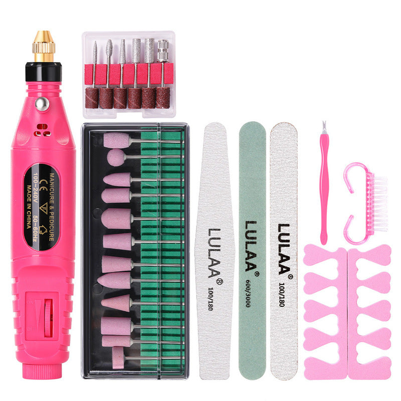 Nail Polishing Machine Portable Mini Electric Nail Beauty Tool Set