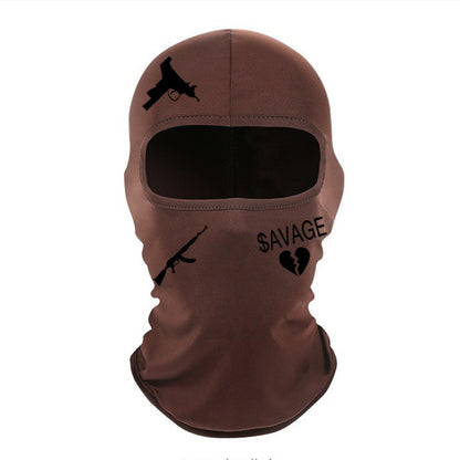 Outdoor Cycling Windproof Sun-proof And Breathable Neck Protection Heat Transfer Patch Printed Ice Silk Headgear