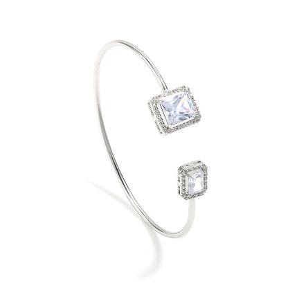 Women's Simple Bracelet Bracelet High-grade Water Drop Inlaid Women's Square Diamond