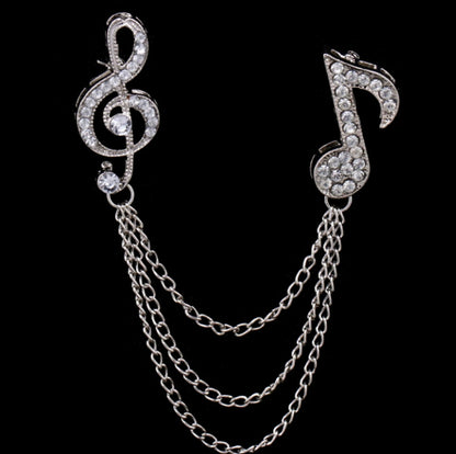 British style men's symbol music brooch brooch