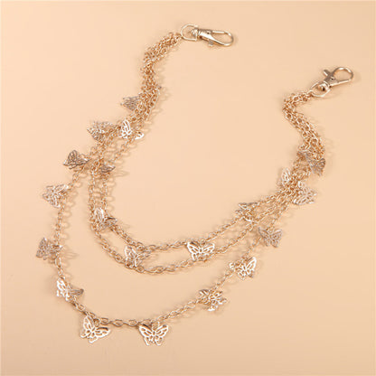 Metal Hollow Butterfly Waist Chain Trousers Chain