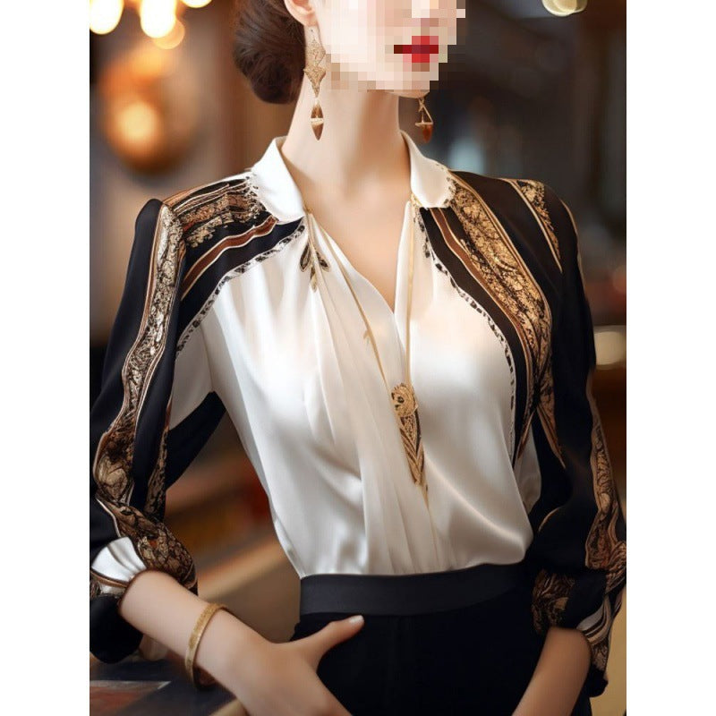 Women's Fashion Chiffon Patchwork Shirt Top