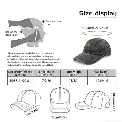 2pcs Camper Accessories Hiking Hair Hats Mountain Trees For Women Men, Adjustable Embroidered Wash Cotton Baseball Cap