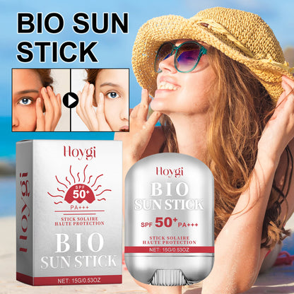 Hoygi Bio Sun Stick, Protect Stains And Wrinkles Outdoor UV Firming And Brightening Skin Moisturizing Light And Gentle