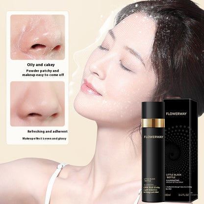 Small Black Bottle Light Sense Makeup Mist Spray Fast Film Forming Long-lasting Finishing