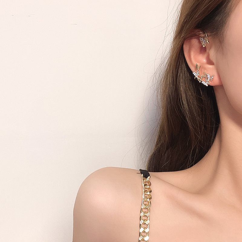 A Two-wear Type Ear Bone Clip Ear Hook Earrings