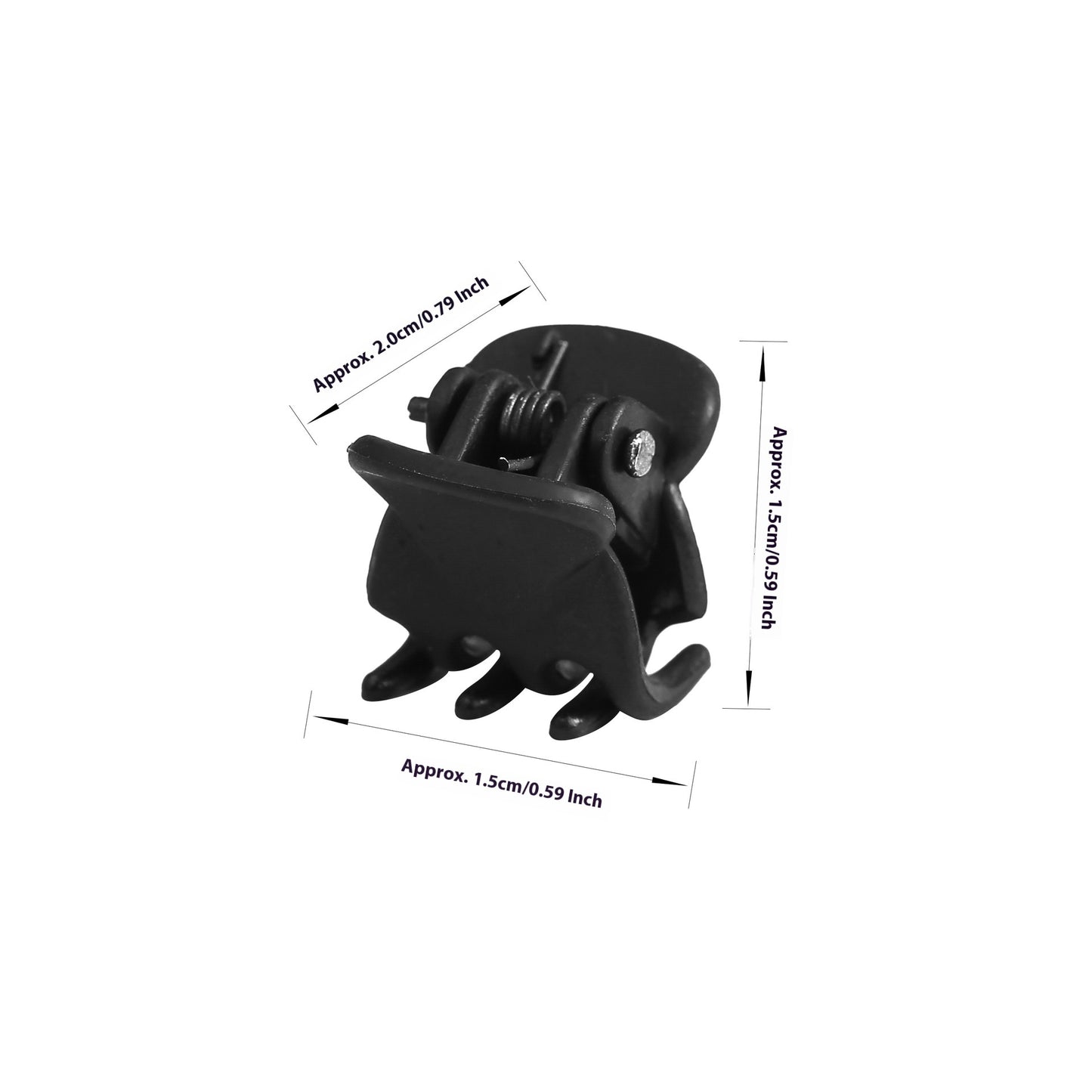 Matte Black Mini Claw Clip 1cm Female Bangs Small Hairclip Children's Broken Hair Braided Net Red Jewelry