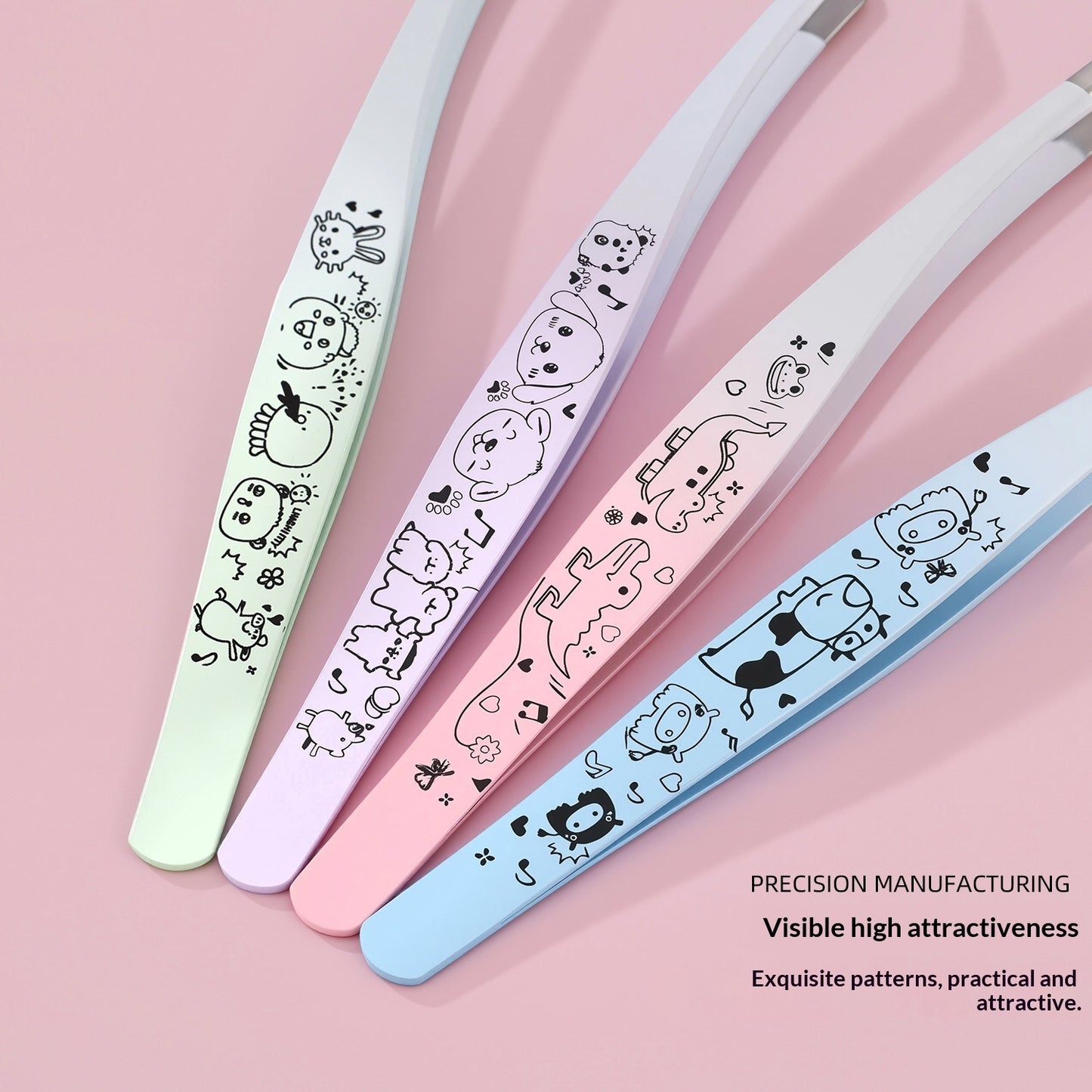 Scenic Sticker Curved Tweezers False Eyelashes