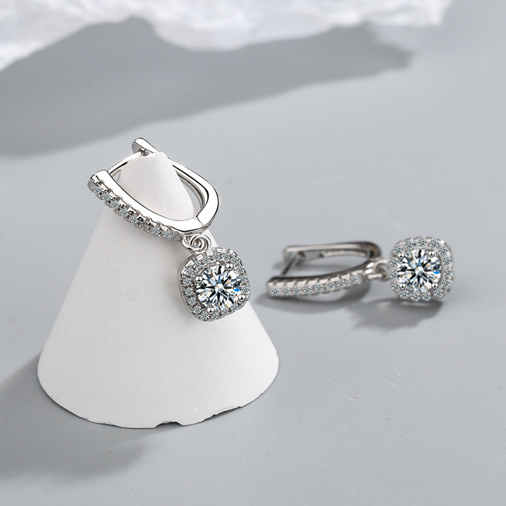 Ear Clip Women's Diamond Inlaid Short Hollow Zircon Earrings