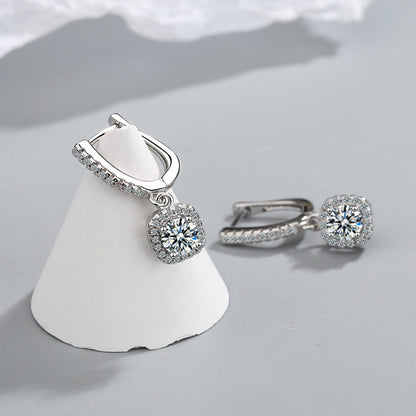 Ear Clip Women's Diamond Inlaid Short Hollow Zircon Earrings
