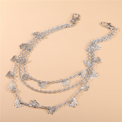 Metal Hollow Butterfly Waist Chain Trousers Chain