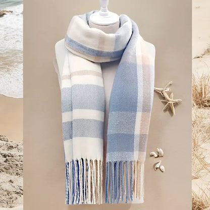 Couple Winter Scarf - Thick Warm Polyester Tassel Shawl Wrap, 180x70cm Unisex Scarves For Women & Men, Christmas Thanksgiving Gift