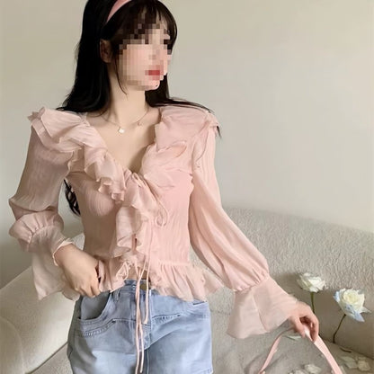 Ice-silk Chiffon Sun-protective Blouse For Women