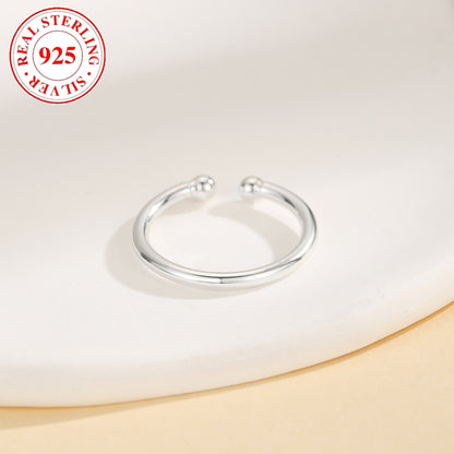 S925 Sterling Silver Simple Bracelet Women's Opening Toe Ring