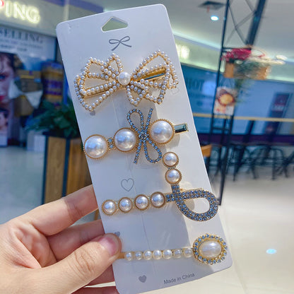Hairpin Rhinestone Pearl Hairpin Edge Clip Headdress
