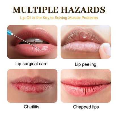 EELHOE Honey Lip Oil, Reduces Lip Lines, Prevents Cracking And Peeling, Moisturizing Lip Care Oil.