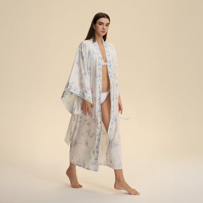 Printed Kimono Style Blouse Loose Fitting Cardigan Jacket For Women Tunic Top