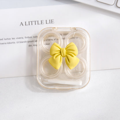 Cute Bow Transparent Contact Lens Case Cartoon Portable