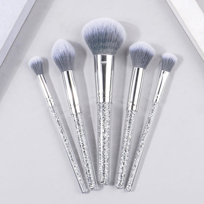 New 5 Diamond Handle Makeup Brush Set Soft Fur Face Powder Repair Eyeshadow Brush Exquisite Portable Makeup Tools