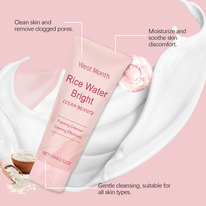 WEST MONTH Rice Facial Cleanser Nourishing Moisturizing Cleaning