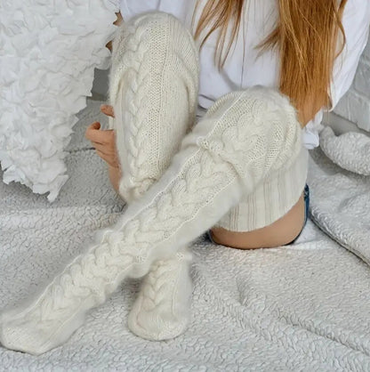 Twist Over The Knee Stockings Bunching Socks Women