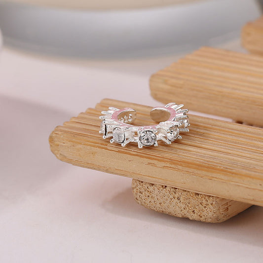 Diamond-studded Non-pierced Ear Clip Ear Buckle Earrings