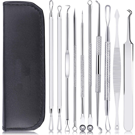 Stainless Steel Acne Needle Clip Double Head Beauty Tool Set
