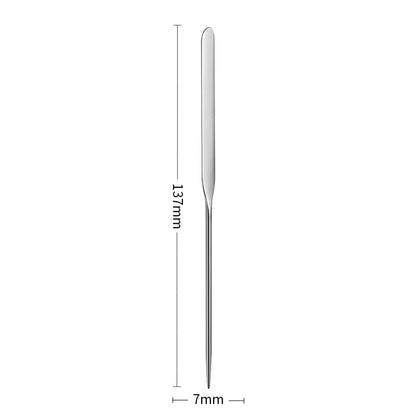 Stainless Steel Makeup Spatula Blending Stick Foundation Brush Set Eyeshadow Cream Pigment Blending Tool Face Contour Brush Tool Nail Color Scraper Makeup Accessories With Leather Case