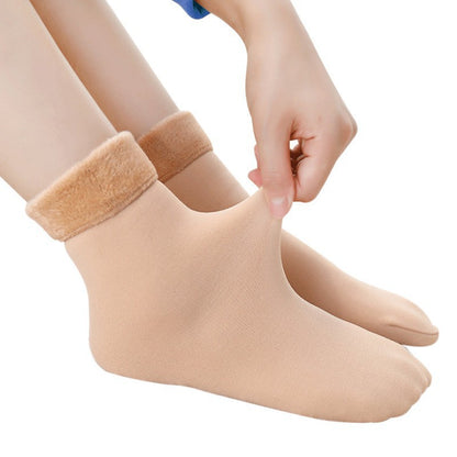 Thickened Velvet Cold Protection Warm Self-heating Snow Socks Men And Women Room Socks Tube Socks
