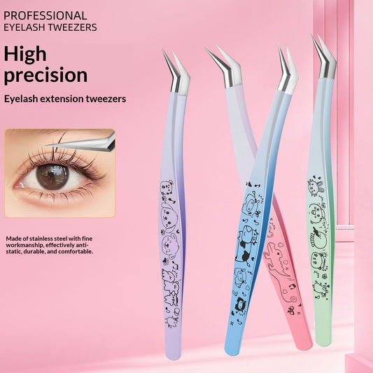 Scenic Sticker Curved Tweezers False Eyelashes