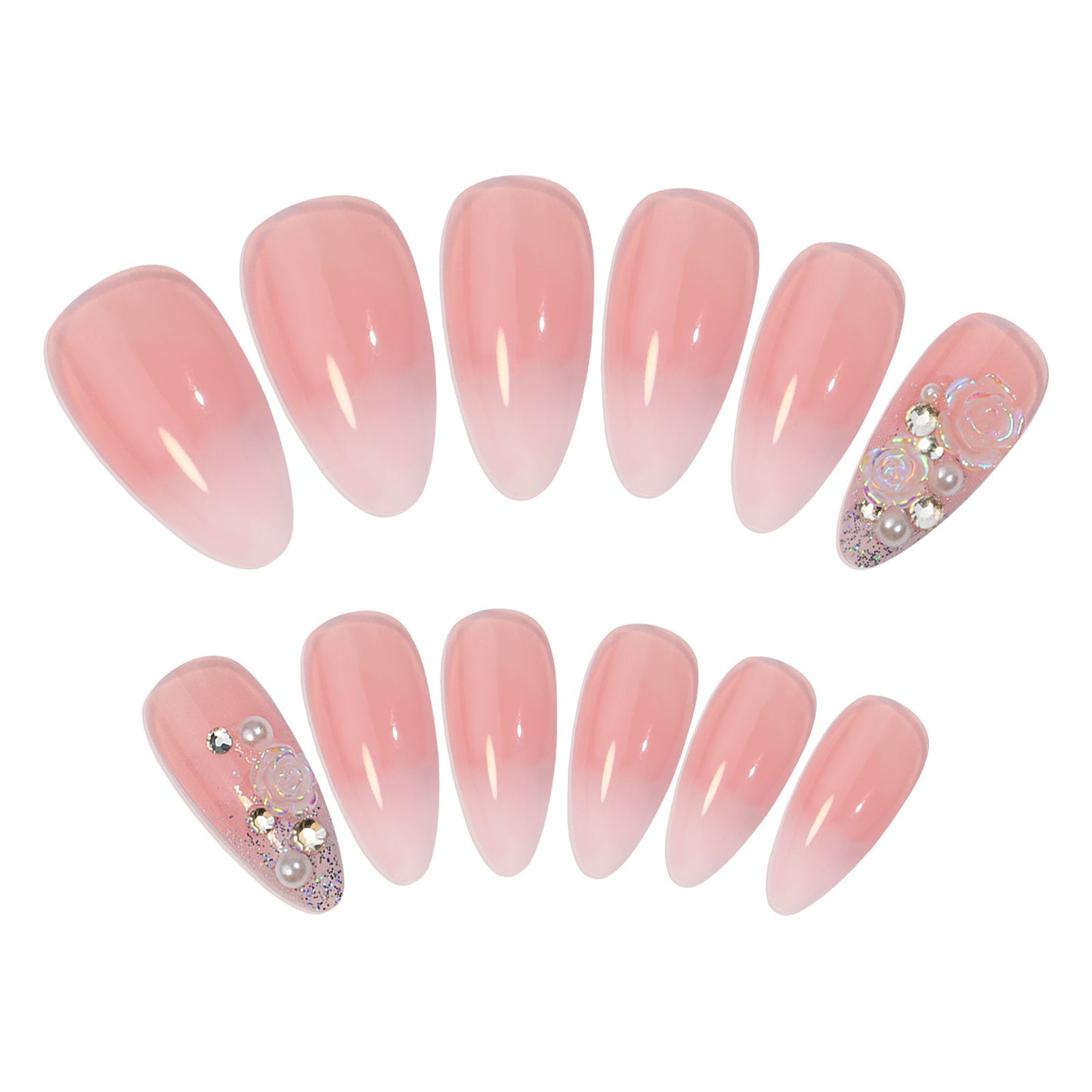 Spot Drill Preserved Flowers Fake Nails Tip Wear Manicure