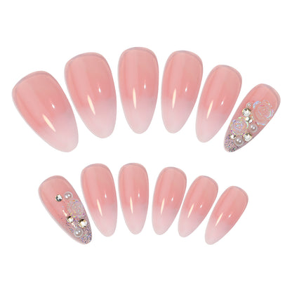 Spot Drill Preserved Flowers Fake Nails Tip Wear Manicure