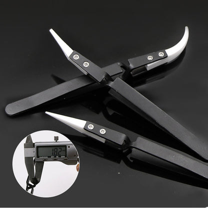 Anti-Static Ceramic Tweezers Black Handle Clamping Tweezers