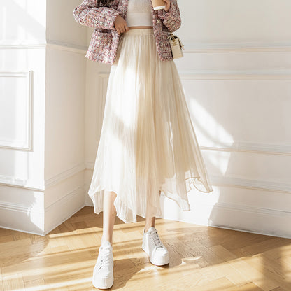 Fashion Personality Irregular Mesh Skirt Women